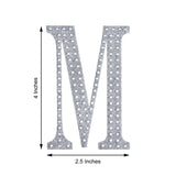 4Inch Silver Decorative Rhinestone Alphabet Letter Stickers DIY Crafts - M