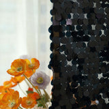 7ft Sparkly Black Double Sided Big Payette Sequin Chiara Backdrop Stand Cover For Fitted Round Top