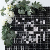 Shiny Black Square Sequin Shimmer Wall Party Photo Backdrop