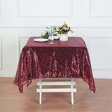 60x60inches Burgundy Duchess Sequin Square Overlay