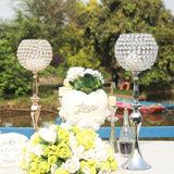 30inch Silver Metal Acrylic Crystal Goblet Candle Holder, Flower Ball Stand