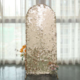 5ft Sparkly Champagne Double Sided Big Payette Sequin Chiara Backdrop Stand Cover For Fitted Round