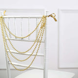 16inch Gold Faux Pearl Beaded Chiavari Chair Back Garland Sash