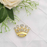 2inch Gold Diamond Metal Crown Sash Bow Pin