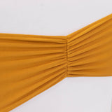 5 Pack Gold Wide Ruffled Fitted Spandex Chair Sash Band