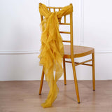 Mustard Yellow Chiffon Curly Chair Sash