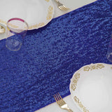 Navy Blue Premium Sequin Table Runners - Table Top Wedding Catering Party Decorations - 108x12"