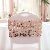 5 Pack | Big Payette Sequin Round Chair Sashes - Blush | Rose Gold