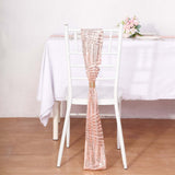 5 Pack Blush Rose Gold Geometric Diamond Glitz Sequin Chair Sashes