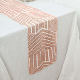 12x108inch Blush Rose Gold Diamond Glitz Sequin Table Runner