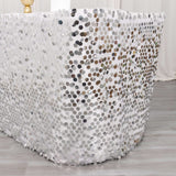 21ft Silver Premium Big Payette Sequin Dual Layered Satin Table Skirt