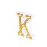 6 Gold 3D Marquee Letters | Warm White 5 LED Light Up Letters | K