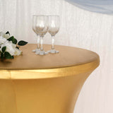 32inch Dia Premium Metallic Gold Spandex Highboy Cocktail Table Cover