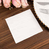 50 Pack 5x5inch White Soft 2-Ply Disposable Cocktail Napkins, Paper Beverage Napkins