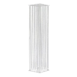 48inch Heavy Duty Acrylic Flower Pedestal Stand with Hanging Crystal Beads#whtbkgd