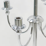 9-Arm Silver Metal Candelabra Candle Holder, Floor Standing Taper Candlestick Stand