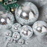 24inches Large Silver Foam Disco Mirror Ball With Hanging Swivel Ring, Holiday Party Decor