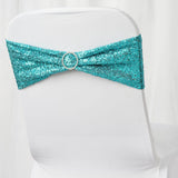 5 pack | 6x15 Turquoise Sequin Spandex Chair Sash