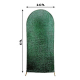 6ft Hunter Green Shimmer Tinsel Spandex Chiara Backdrop Stand Cover Round Top Wedding Arch