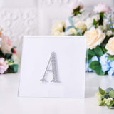 4inch Silver Decorative Rhinestone Alphabet Letter Stickers DIY Crafts - A