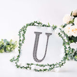 8 inch Black Decorative Rhinestone Alphabet Letter Stickers DIY Crafts - U