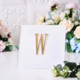 4inch Gold Decorative Rhinestone Alphabet Letter Stickers DIY Crafts - W