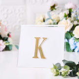 4inch Gold Decorative Rhinestone Alphabet Letter Stickers DIY Crafts - K