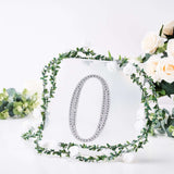 8 Inch Silver Decorative Rhinestone Number Stickers DIY Crafts - 0