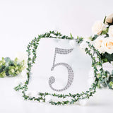 8 Inch Silver Decorative Rhinestone Number Stickers DIY Crafts - 5