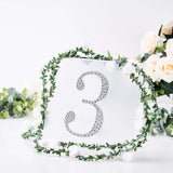 8 Inch Silver Decorative Rhinestone Number Stickers DIY Crafts - 3