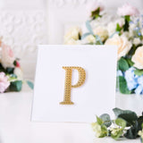 4inch Gold Decorative Rhinestone Alphabet Letter Stickers DIY Crafts - P