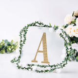 8inch Gold Decorative Rhinestone Alphabet Letter Stickers DIY Crafts - A