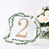 8 Inch | Gold Decorative Rhinestone Number Stickers DIY Crafts - 2