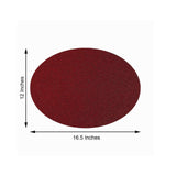 6 Pack | Burgundy Sparkle Placemats, Non Slip Decorative Oval Glitter Table Mat