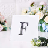 4inch Black Decorative Rhinestone Alphabet Letter Stickers DIY Crafts - F