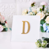 4inch Gold Decorative Rhinestone Alphabet Letter Stickers DIY Crafts - D