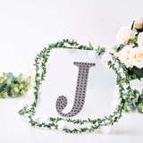 8inch Black Decorative Rhinestone Alphabet Letter Stickers DIY Crafts - J