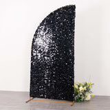 7ft Black Double Sided Big Payette Sequin Chiara Wedding Arch Cover For Half Moon Backdrop Stand