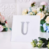 4Inch Silver Decorative Rhinestone Alphabet Letter Stickers DIY Crafts - U