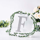 8 Inch Silver Decorative Rhinestone Alphabet Letter Stickers DIY Crafts - F