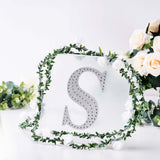 8 Inch Silver Decorative Rhinestone Alphabet Letter Stickers DIY Crafts - S