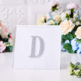 4Inch Silver Decorative Rhinestone Alphabet Letter Stickers DIY Crafts - D