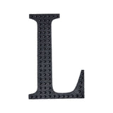 8 inch Black Decorative Rhinestone Alphabet Letter Stickers DIY Crafts - L#whtbkgd