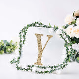 8inch Gold Decorative Rhinestone Alphabet Letter Stickers DIY Crafts - Y