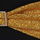 5 Pack | Gold Metallic Shimmer Tinsel Spandex Chair Sashes