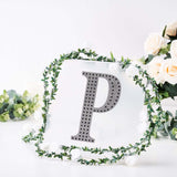 8 inch Black Decorative Rhinestone Alphabet Letter Stickers DIY Crafts - P