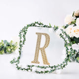 8inch Gold Decorative Rhinestone Alphabet Letter Stickers DIY Crafts - R