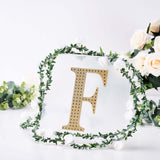 8inch Gold Decorative Rhinestone Alphabet Letter Stickers DIY Crafts - F