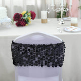 5 pack | Black | Big Payette Sequin Round Chair Sashes