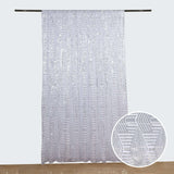 8ftx8ft Silver Geometric Sequin Event Curtain Drapes with Satin Backing, Seamless Opaque Sparkly